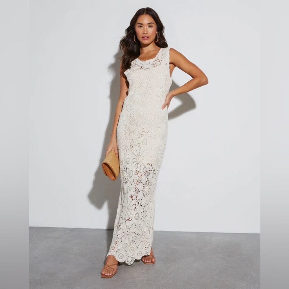 VICI Suki Sleeveless Maxi Dress Cream Size Small Women’s